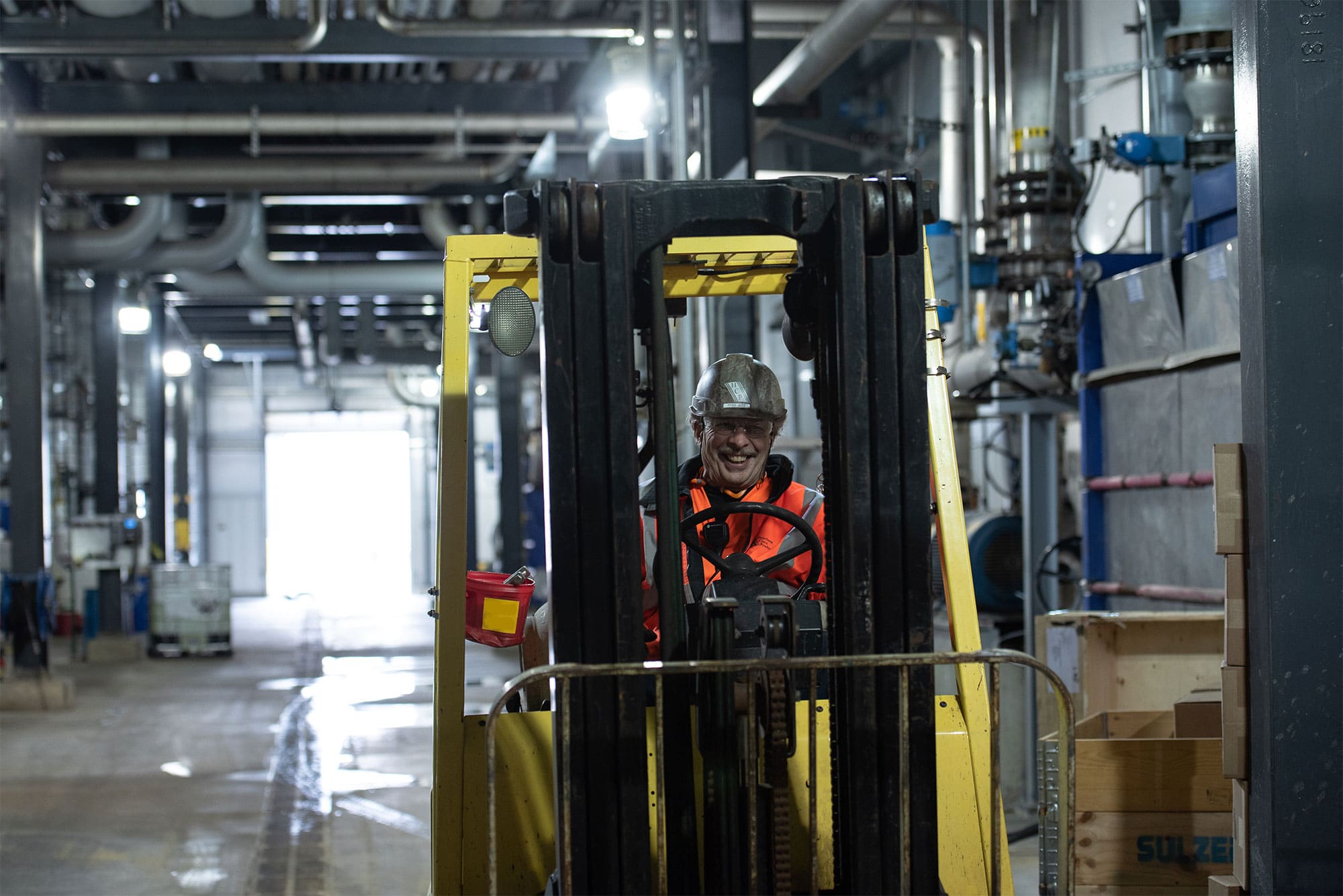 Fred Forklift Fred's careers driving a forklift
